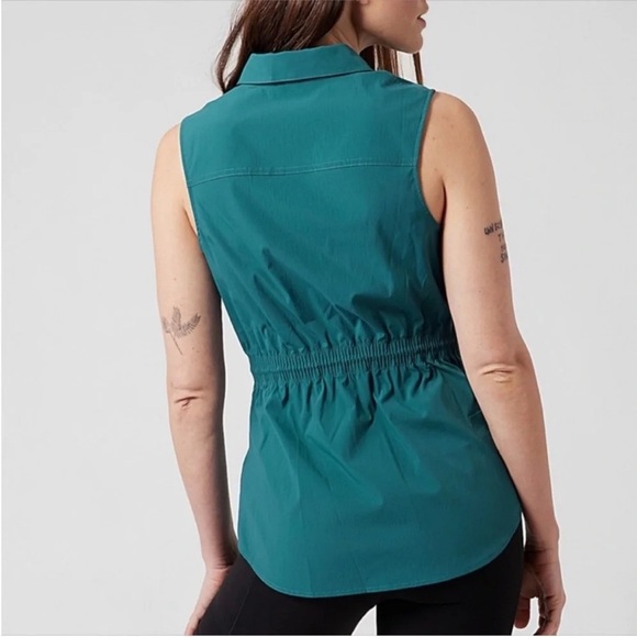 Athleta Levitate Poplin Tank Size Small Teal EUC - Picture 3 of 10